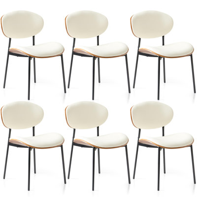 Pu Leather Upholstered Dining Chairs,Side Chair For Dining Rooms,Kitchens,Living Rooms (Set Of 6)