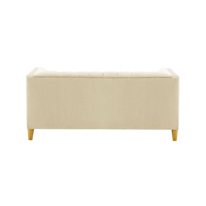 Orlis 2 Seater Velvet Sofa, Light Beige