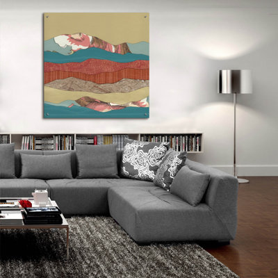  «Mountain Series 134» par Lorelle Rau, art mural en verre acrylique, 36 po x 36 po