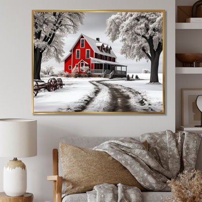 «Red and Gray Farmhouse Traditions», reproduction sur toile