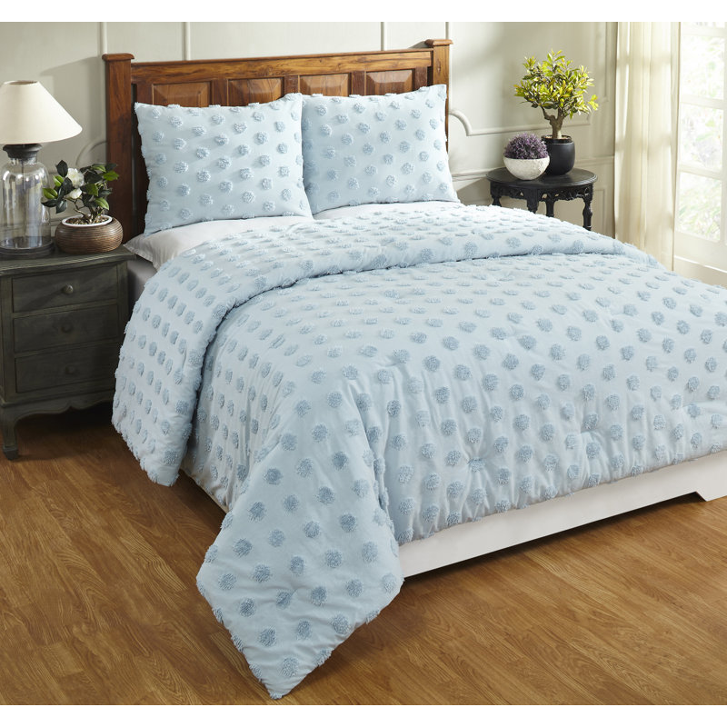 100% Cotton Stripes Design Comforter Set with Shams, King Comforter + 2 King Shams, Blue