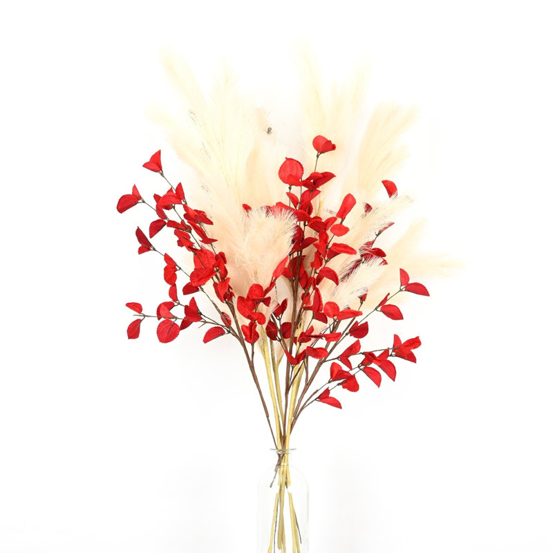 36" Farmhouse Fall Pampas Grass Greenery Foliage Spray Stem, Faux Branches For Vase Filler Dining Table Centerpieces Indoor Decoration