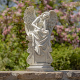 Angel on Pedestal Magnesium Garden Statue