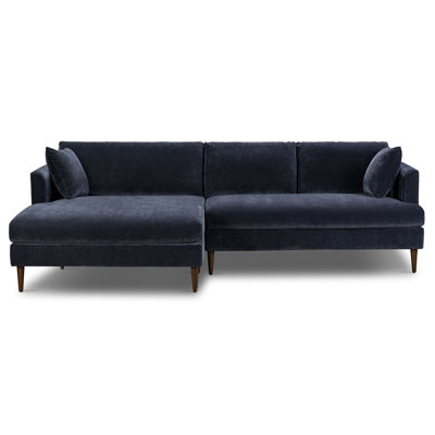 Lucerne 108" Velvet Sectional With Extra-Wide Chaise