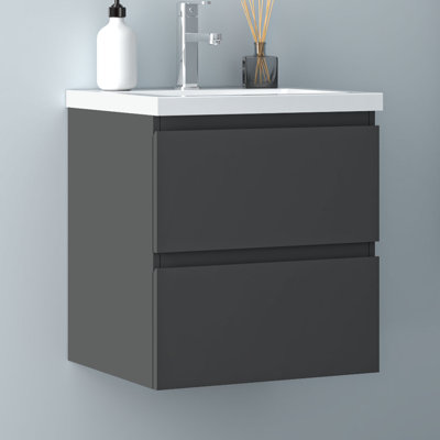 Cleburn 500 mm Freestanding Combined Vanity Unit with Drop In Resin Basin