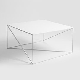 Quiana Frame Coffee Table, H45 x L80 x W80cm, White