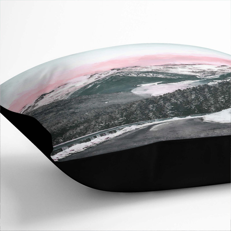Sky over the Mountain Cushion with Filling, Black, 40cm H x 40cm W x 15cm D