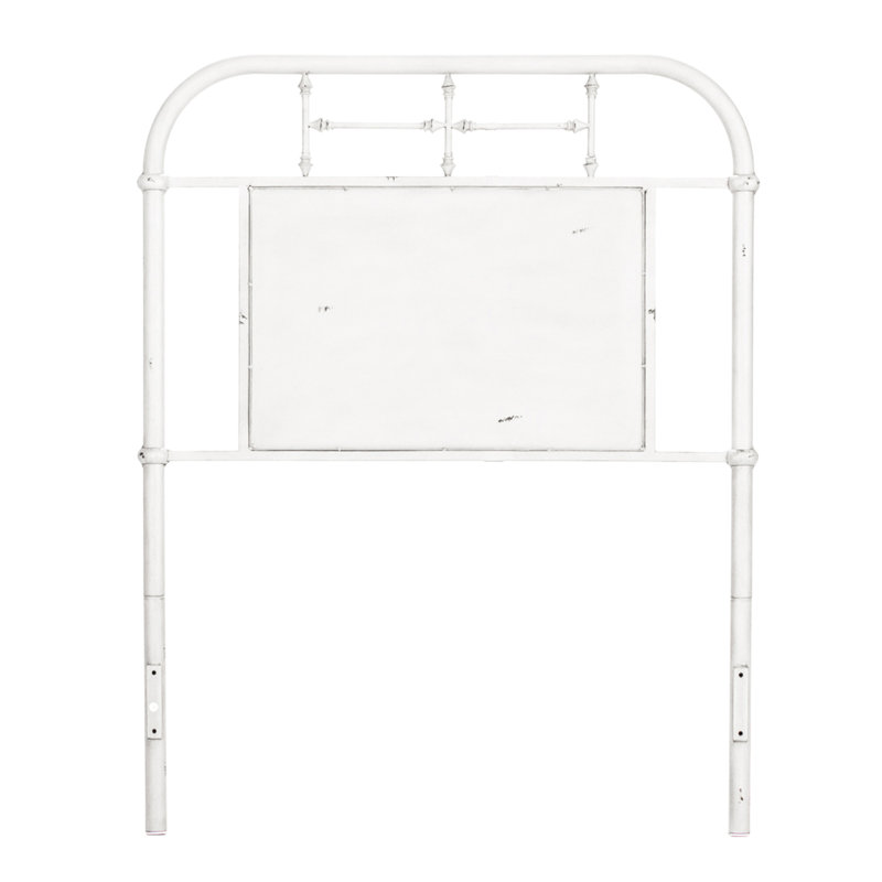 Edmund Open-Frame Metal Headboard, King, White