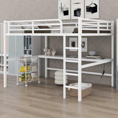 Modern Loft Bed Featuring Integrated Power Outlet