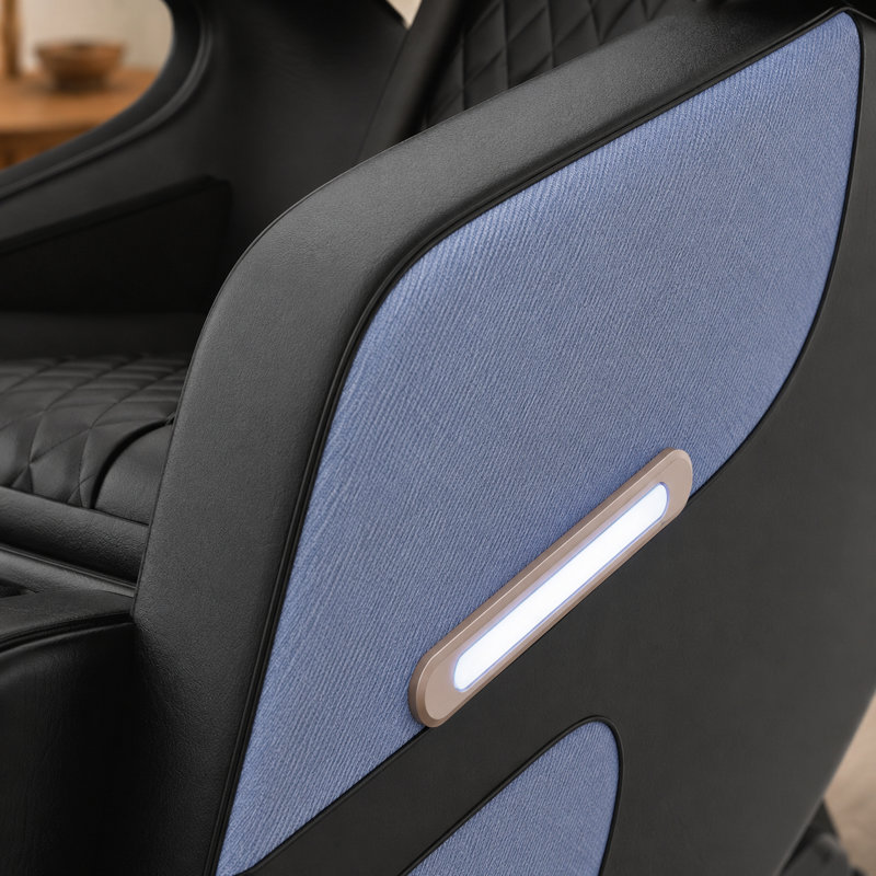Fauteuil inclinable de massage chauffant bleu