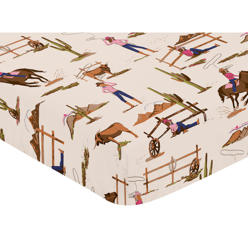 Drap-housse pour lit de bébé Western Cowgirl