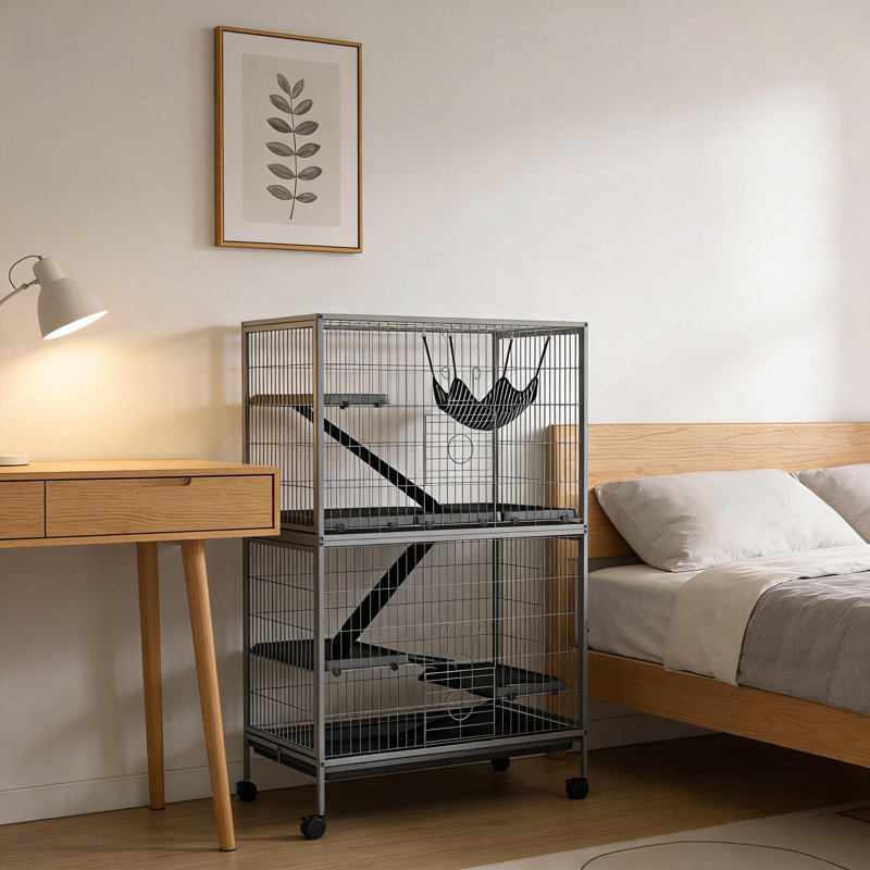 Spacieuses cages et petits animaux en acier pour animaux, maison portative pour famille