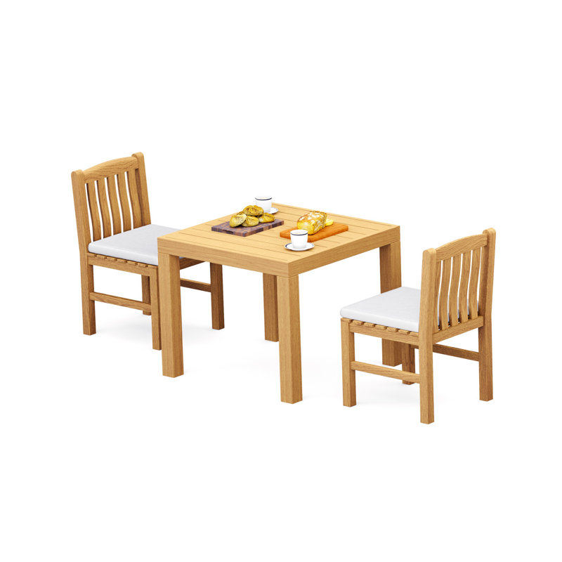 4 Seats 5 Pcs Grade-A Teak Wood Dining Set: 36" Square Table And 4 Devon Armless Chairs #11DV0800, 31" H x 60" W x 59" D, 2