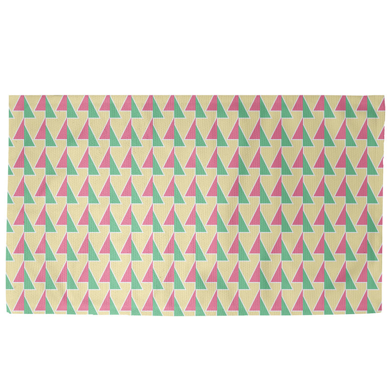 Tapis jaune à motif de flèches décalées, Rectangle 2 pi x 3 pi