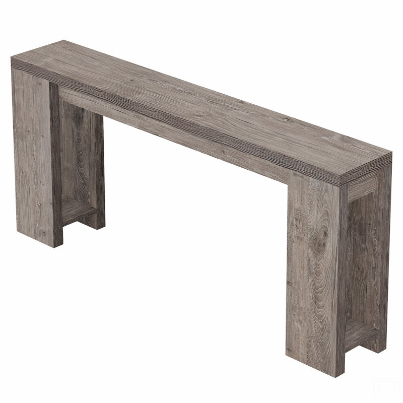 70.9" Narrow Wood Farmhouse Console Table, Gray Ash