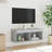 vidaXL Bedside Cabinet with LED Lights Storage Side Table Floating Nightstand