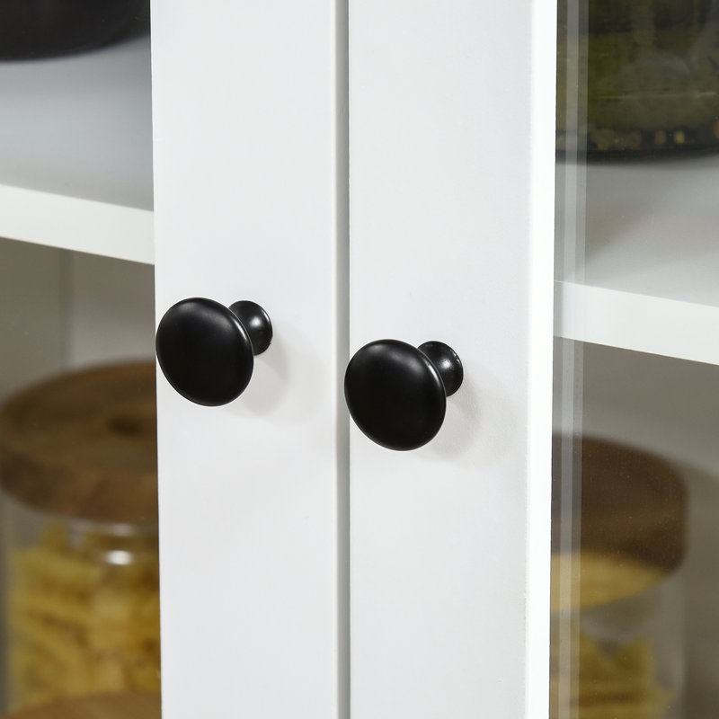 Garde-manger autoportant blanc de 61 po avec 2 tiroirs, des tablettes réglables et des tablettes silencieuses à fermeture en douceur pour un rangement à domicile