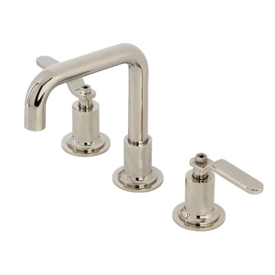 Kingston Brass Whitaker Two-Handle 3-Hole Deck Mount Widespread Bathroom Faucet with Push Pop-Up Drain