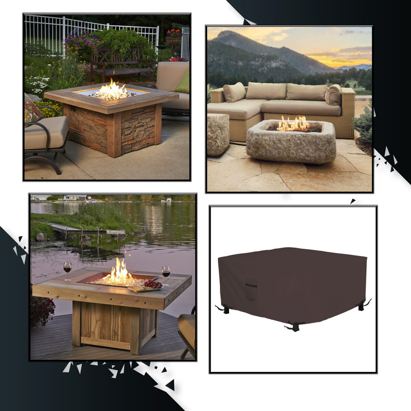 Outdoor Cover, Coffee, 55.9cm H x 132.1cm W x 132.1cm D