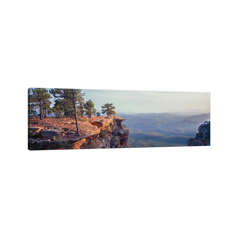 Landscape With Trees On Cliffs, General George Crook Trail, Apache Sitgreaves National Forest, Arizona, USA by Panoramic Images - Wrapped Canvas Panoramic Print