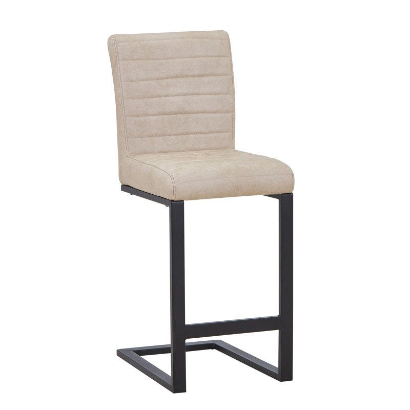 Upholstered Faux Leather Bar Stool