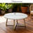 Patio 31.5"L Round Aluminum Coffee Table With Concrete Tabletop
