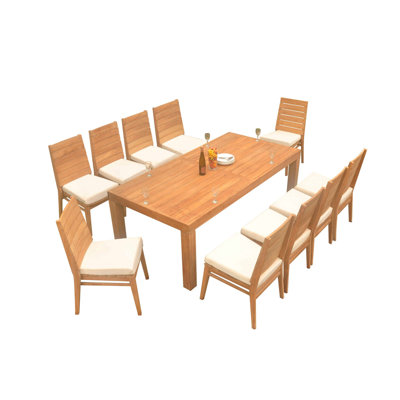 Outdoor 11 - Piece Teak Dining Set
