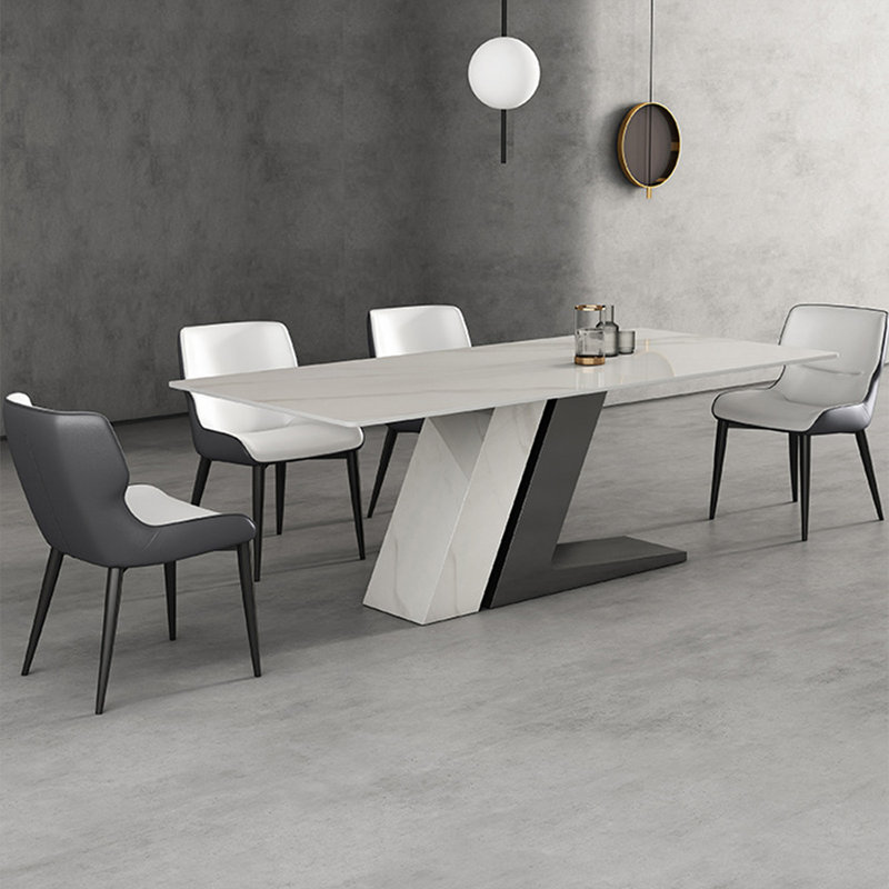 Rectangular Sintered Stone tabletop Dining Table, 29.53"H x 62.99"L x 35.43"W