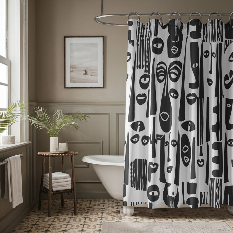 Modernist People Art - Rideau de douche standard 1 pièce, H 74 po x l 35 po