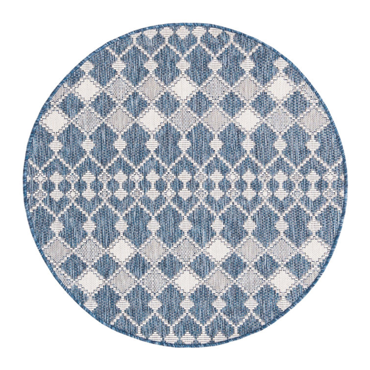 Blue Traliccio Indoor/Outdoor Trellis Rug