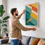 Diving Through Summer Modern - Wrapped Canvas-688350671-688350658