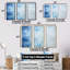 White And Blue Scandinavian Tiles IV - Boho Mosaic Wall Art Decor-663402961-663402969