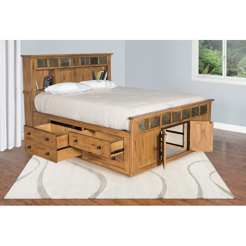  Queen Storage Bed Withith Slate, Tan, Queen