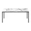 Ensemble de tables basses 3 pièces avec dessus en marbre blanc et structure en métal noir