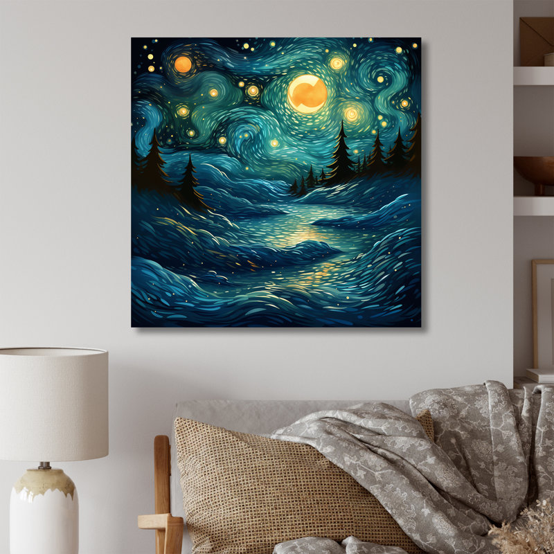 «Starry Night Ocean Storm I» - art mural Classics, H 30 po x l 30 po x P 1,5 po, Toile tendue
