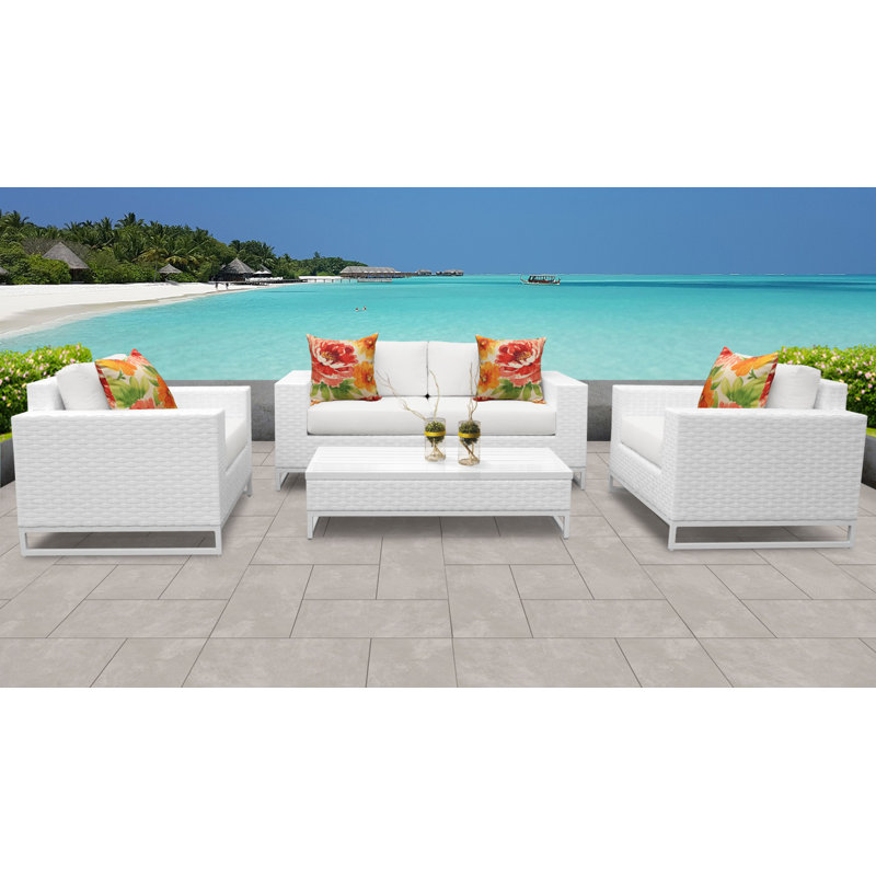 Ensemble de conversation modulaire avec coussins 5 pièces Dehon