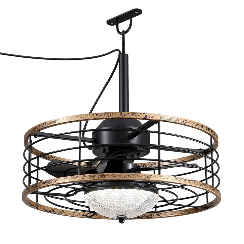 20" Wet Rated Plug-in IP65 Outdoor Waterproof Ceiling Fan With LED Light Kit And Remote Control