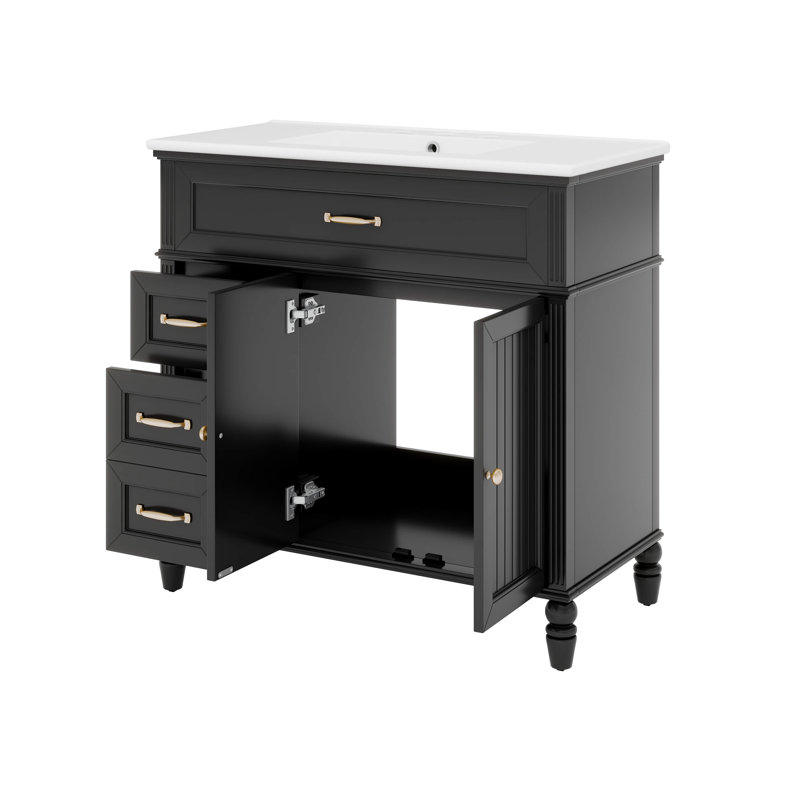 36" Bathroom Vanity With Sink Combo, Drawers