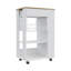 Chariot de cuisine Blosson, un tiroir, deux tablettes ouvertes, quatre roulettes - blanc / chêne clair-890709870
