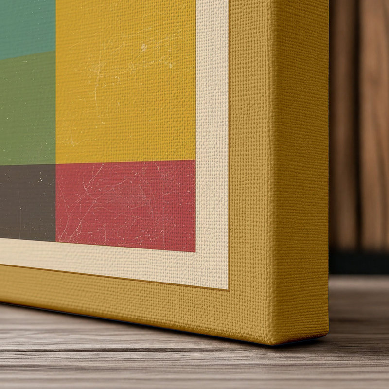 Constructivist Forms Geometric - Wrapped Canvas, 36x24 - 91.4 x 61.0 cm, Ochre Border