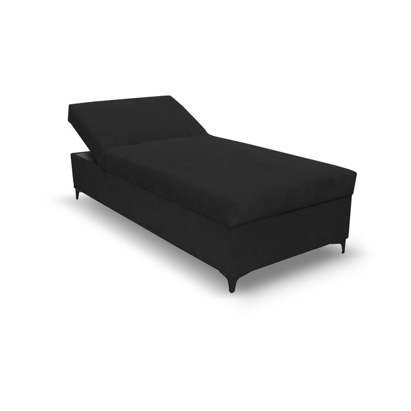 Obla Upholstered Chaise Lounge, Black