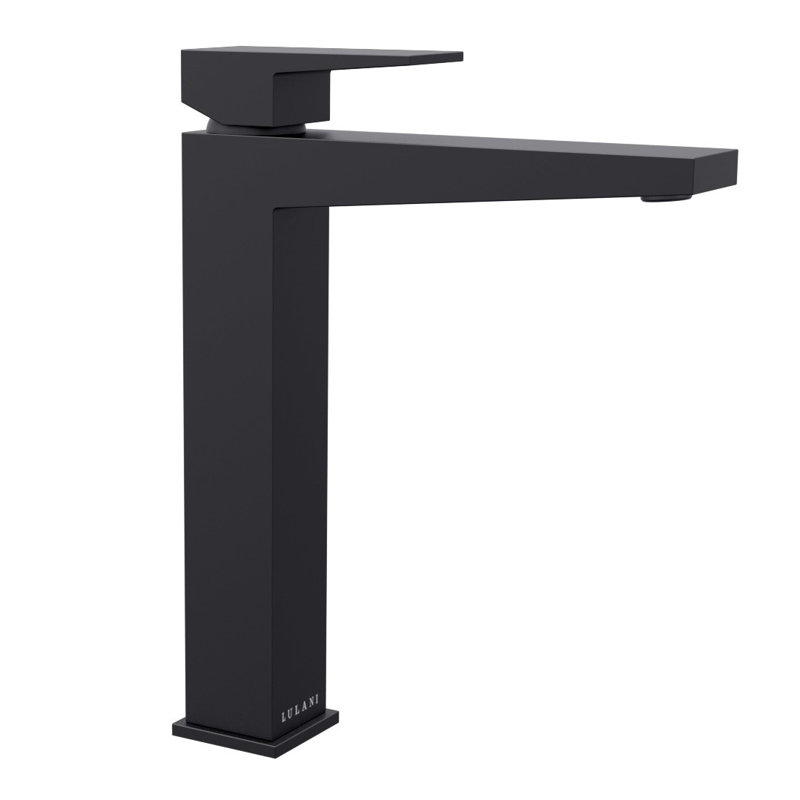 Robinet de salle de bain monotrou avec drain Lulani Boracay, Noir mat