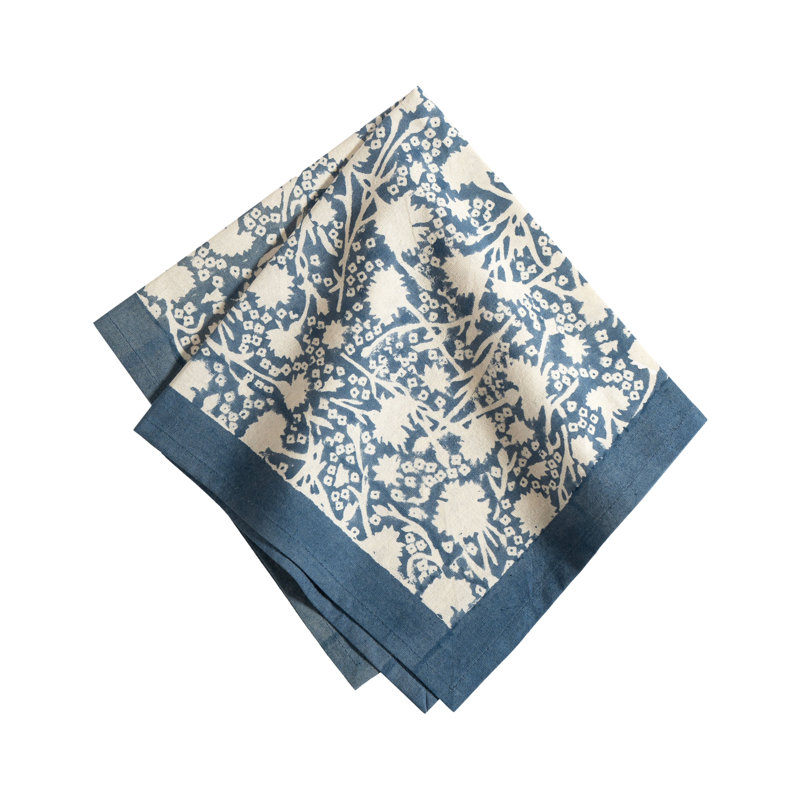 Meadows 100% Cotton Square Napkins, Blue