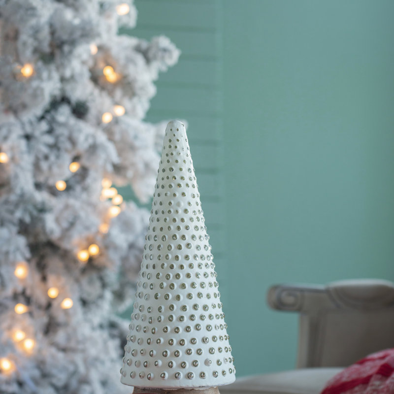 Décoration d'arbre de Noël en forme de cône de Noël D6,7 x 18 po