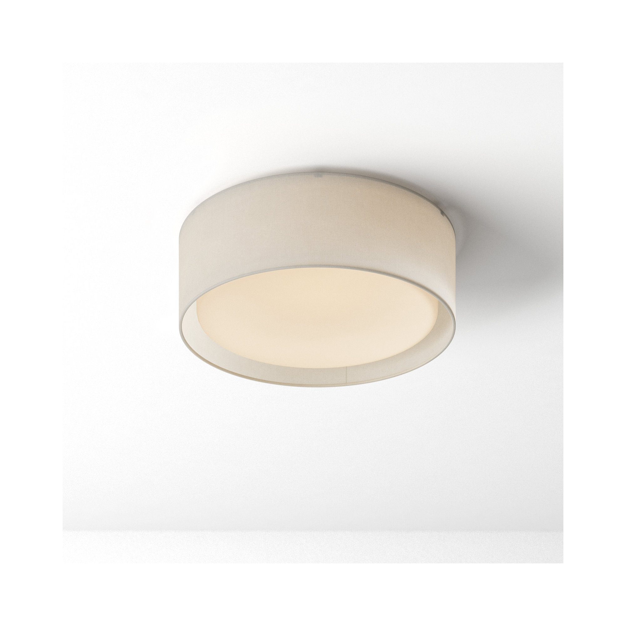Jessalyn Single Light LED Flush Mount, Oatmeal Linen, 5.5" H x 16" W x 16" D