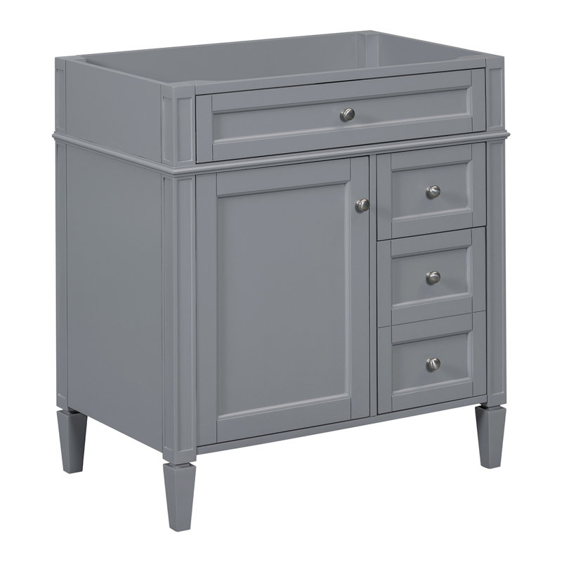 Meuble-lavabo de salle de bain moderne sans lavabo supérieur, Gris