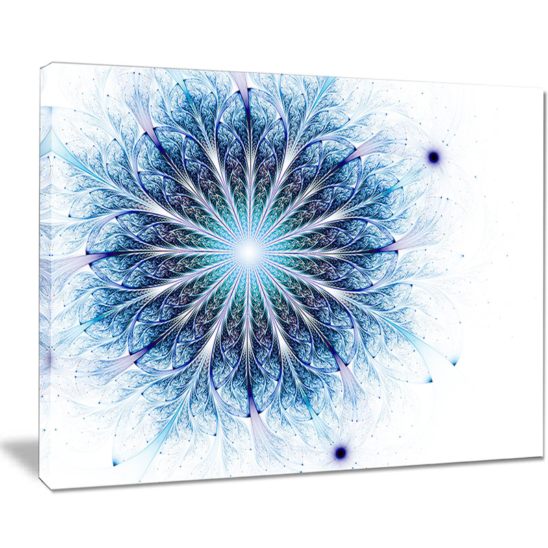 «Fractal Flower Light Blue Digital Art», impression, H 16 po x l 32 po x P 1 po, Toile tendue
