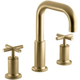 Purist Deck-Mount Bath Faucet Trim for High-Flow Valve with Cross Handles