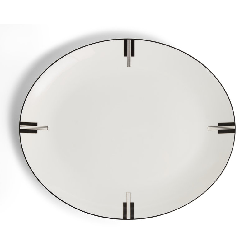 Vera Wang Luxe Graphite 13in Oval Platter