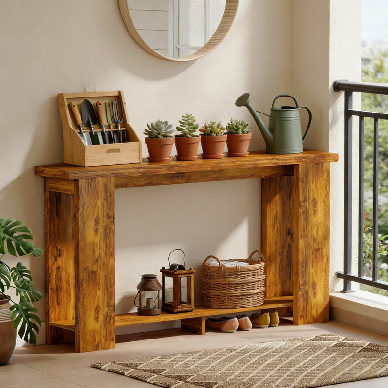 Narrow Entryway Table,Console Table,Side Table, Distressed Brown